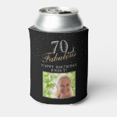 70と素晴らエレガントしい黒写真70誕生日 缶クーラー (缶裏面)