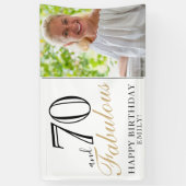 70と70エレガント番目の誕生日フォトバナー 横断幕 (縦)