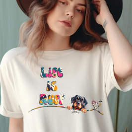 70のおもしろいレトロカラフルロットワイラー名前をカスタムする Tシャツ