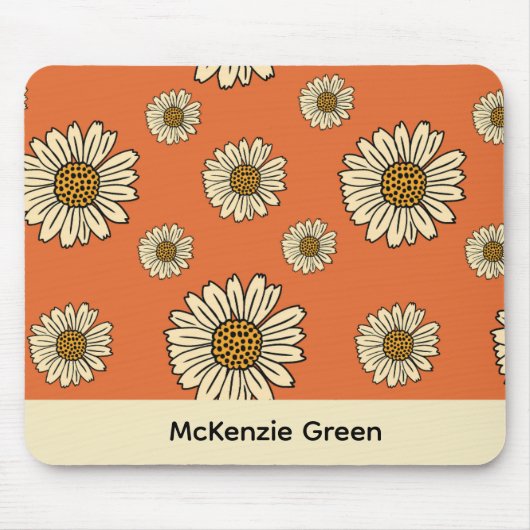 70のインスパイアレトロフローラプリントマウスパッド マウスパッド (正面)