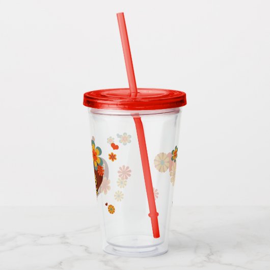70のテーマ色Groovy花 アクリルタンブラー (左)
