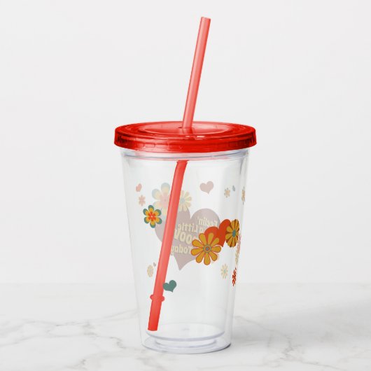 70のテーマ色Groovy花 アクリルタンブラー (裏面)