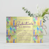70のディスコレトロフェイク金ゴールドガレンティンディナーブランチ 招待状 (スタンド正面)