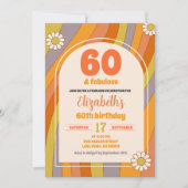 70のヒッピーGroovy大人すべての年齢誕生日 招待状 (正面)