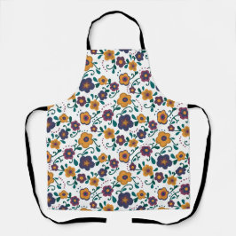 70のフォークアートディジーレトロデイジーインジュエリートーン エプロン