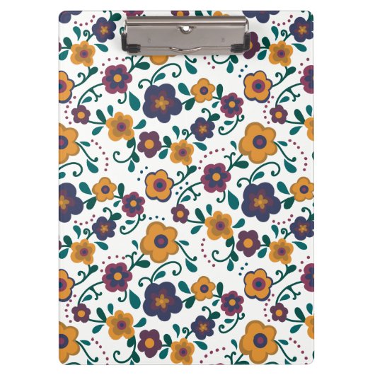70のフォークアートディジーレトロデイジーインジュエリートーン クリップボード (正面)