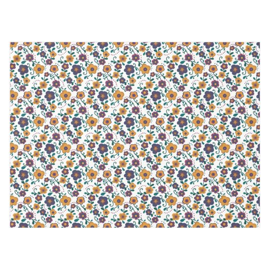 70のフォークアートディジーレトロデイジーインジュエリートーン テーブルクロス (正面(横))