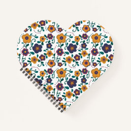 70のフォークアートディジーレトロデイジーインジュエリートーン ノートブック