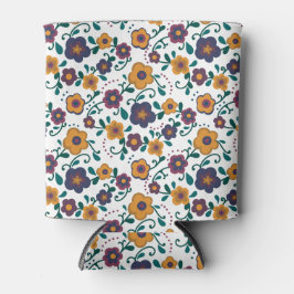 70のフォークアートディジーレトロデイジーインジュエリートーン 缶クーラー