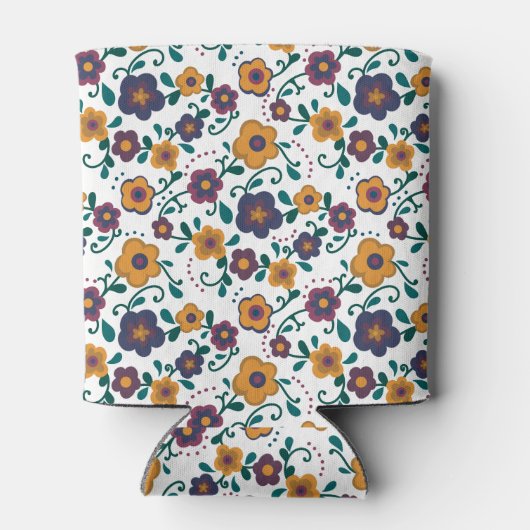 70のフォークアートディジーレトロデイジーインジュエリートーン 缶クーラー (裏面)