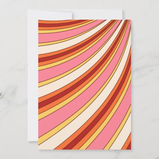 70のレトロひまわり一溝深い赤ちゃんシャワー 招待状 (裏面)