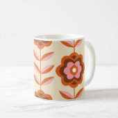 70のレトロシームレスなパターン。60sおよび70sの美的 コーヒーマグカップ (正面右)