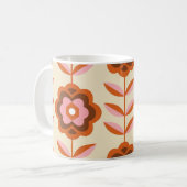 70のレトロシームレスなパターン。60sおよび70sの美的 コーヒーマグカップ (正面左)