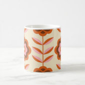 70のレトロシームレスなパターン。60sおよび70sの美的 コーヒーマグカップ (中央)