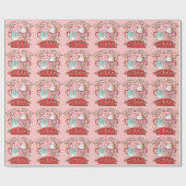 70のレトロタイポグラフィかわいいホリデーカップオブ応援 ラッピングペーパー (フラット)