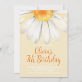 70のレトロデイジーオレンジガールバースデーパーティー 招待状 (正面)