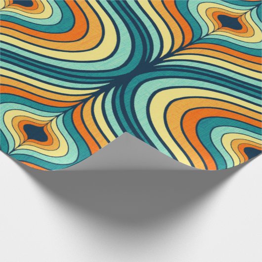 70のレトロパレットのエッジ形状の繰り返しパターン ラッピングペーパー (角)