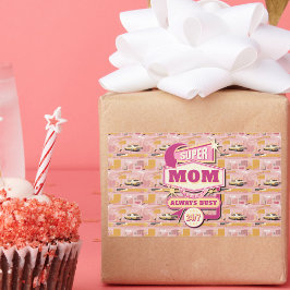 70のレトロベガススタイルすごいママ常忙しに24/7 長方形シール