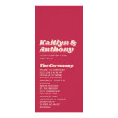 70のレトロGroovy Vivaマゼンタ結婚式 プログラム (正面)