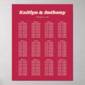 70のレトロGroovy Vivaマゼンダ結婚ンの座席 ポスター (正面)