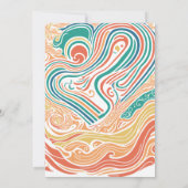 70のヴィンテージサイケデリック波、日付を保存 招待状 (裏面)