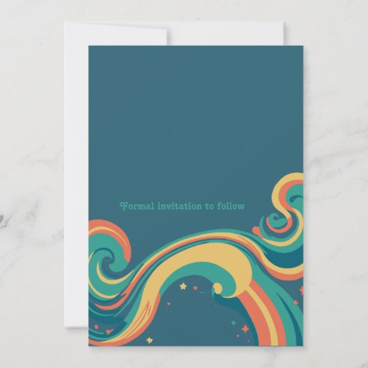 70のヴィンテージgroovy discoは日付を保存 招待状 (裏面)