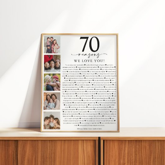 70の愛する理由 誕生日または記念日 ポスター