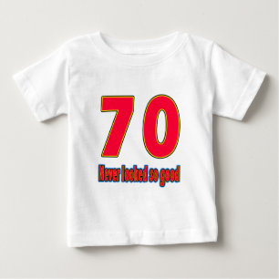 70の決して見られたそうよい誕生日のデザイン ベビーTシャツ