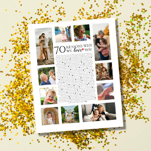 70の理由を私たちはあなたの写真コラージュ誕生日を愛する ポスター