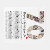 70の理由70th誕生日コラージュ フリースブランケット (正面(横))