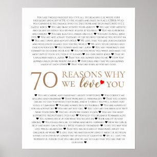 70の理由80th 60th誕生日50th我々があなたを愛する ポスター