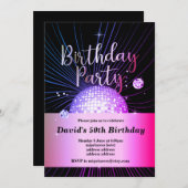 70の誕生日パーティー、ディスコパーティー 招待状 (正面/裏面)