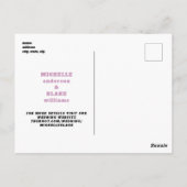 70の黒とピンクの結婚式の日付はがきを保存 ポストカード (裏面)