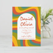 70のGroovyとQR結婚式招待状 招待状 (スタンド正面)