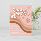 70のGroovyレトロに戻る年齢誕生日 招待状 (スタンド正面)