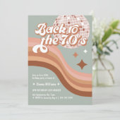 70のGroovyレトロAny Age Disco Ball誕生日 招待状 (スタンド正面)