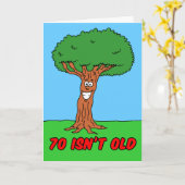 70は古くないあなたはもしツリーのグリーティングカード カード (黄色い花)