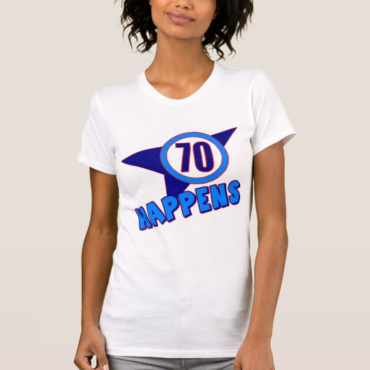 70は第70誕生日プレゼント起こります Tシャツ (正面)