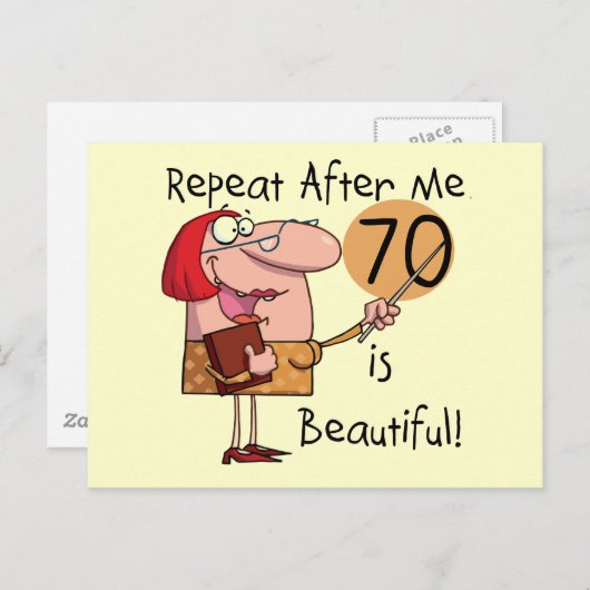 70は美しいTシャツとギフト ポストカード (正面/裏面)