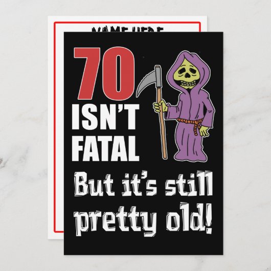 70は致命的ではないが、古い死神おもしろいの招待状 招待状 (正面/裏面)