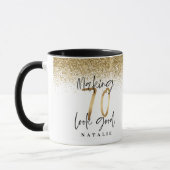 70を素敵な金ゴールドグリッター誕生日に マグカップ (左)