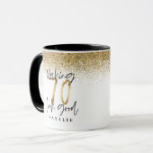 70を素敵な金ゴールドグリッター誕生日に マグカップ (正面左)