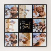 70を良く見える金ゴールド黒写真の誕生日 ジグソーパズル (横)