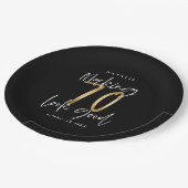 70を良く見せる金ゴールド誕生日パーティー ペーパープレート (アングル)