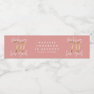 70を良く見せる金ゴールド誕生祝い水 ペットボトルラベル