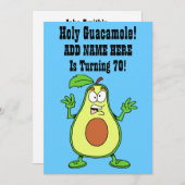 70アボカドを回している神聖なグアカモール 招待状 (正面/裏面)