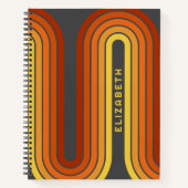 70インスパイアラインアートサンセットレッドオレンジイエローアーチ ノートブック (正面)