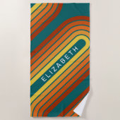 70インスパイアラインアートサンセットレッドオレンジイエローアーチ ビーチタオル (正面)