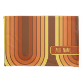 70インスパイアラインアートサンセットレッドオレンジイエローアーチ 枕カバー (正面)