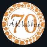 70イン金ゴールド- 70th Birthday Partyスタンプ ラウンドシール<br><div class="desc">オルナートデザイン。70イン金ゴールド- 70th Birthday Partyスタンプ</div>
